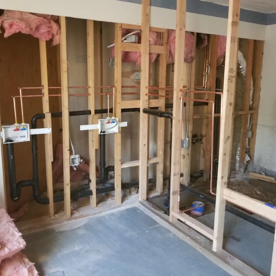 Copper pipe rough-in and plumbing installation in Hazlet